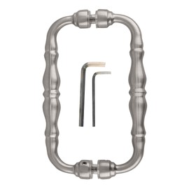 BRIXWELL HT-6BTB-SC 6 Inches Center to Center Traditional Series Shower Door Handle Back to Back Mount Satin-Chrome