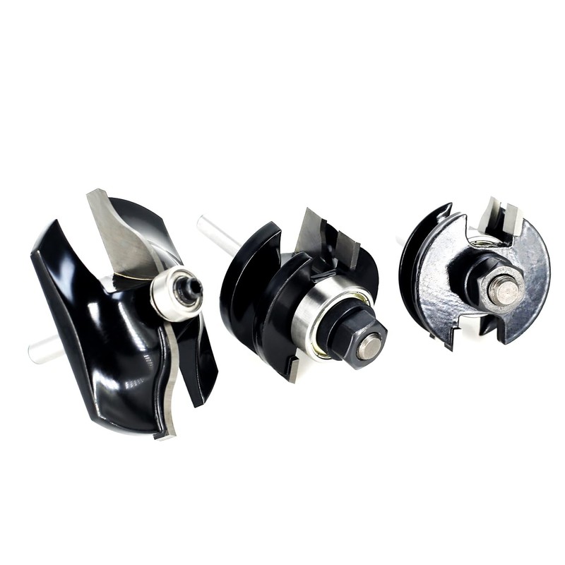 3PCS Cabinet Door Router Bit Set 1/4 Shank, Raised Panel