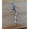 New Sterling Silver 3D 25x8mm Candy Cane Christmas Charm CII0831SEE
