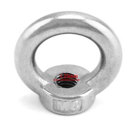 Ring Nuts M8 Made of 304 Stainless Steel, Pack of 12 Ring Eyelets, Eye Bolts for Lifting Accessories, 1.25 mm Thread