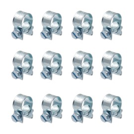 BESTYCHAO 12pcs Hose Clip Mini Fuel Line Hose Clamps for Plumbing, Wire, Cable (11-13mm)
