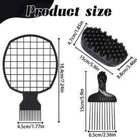 3 Piece Hair Sponge Set, Sponge Magic Wave, Hair Curls Oval Shape Afro Sponge for Afro Professional Curl Sponge for Home and Salon Use Double Sided Large Hole Design