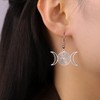 LIKGREAT Triple Moon Goddess Earrings Stainless Steel Hecate's Wheel Hoop