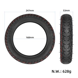 LHROPA 10" 10 x 2.125 10-inch Rubber Off-road Tubeless Tire + Straight nozzle Explosion-proof Tyre Replace for Segway Ninebot F Series (F20 F25 F30 F40) D28U Electric Kick Scooter Wheel Parts