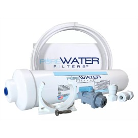 PureWater Filters Inline Water Filter Kit for Refrigerators