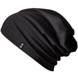 Enter the Complex® Unisex Lightweight Jersey Beanie Hat, Slouch Beanie Made of Cotton, Elastic - black, size: s-m