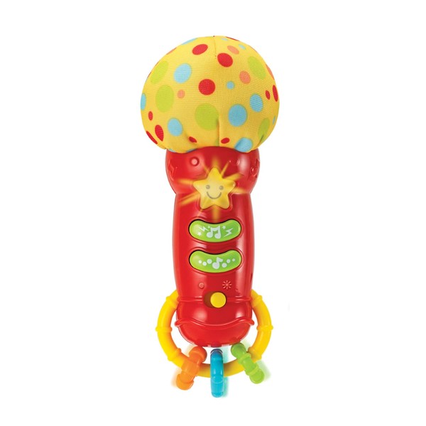 Baby Microphone Toy. My First Kids Microphone with Sounds and Teethers/Rattle. Battery Operated Toy Microphone for Toddlers and Babies 3-36 Months