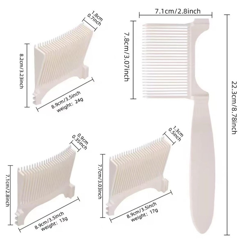 3-in-1 Hair Fade Comb, Left/Right Interchangeable Precision Thinning & Cutting