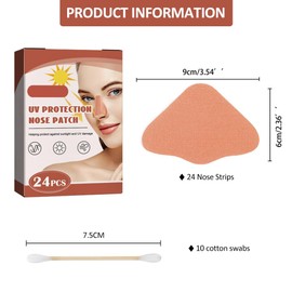 UV-Nasenschutz,Nase Sonnenschutz Nasenschutz,Sonnenschutz Nase Patch,Nasenpflaster Outdoor,Sonnenschutz-Nasenpflaster für Sommer,Outdoor,erfrischender UV-Schutz,(24pcs Patch/Wattestäbchen 10pcs)