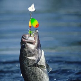 Spinnerbait Fishing Lures,Sequin Spinner Baits with Feathered Hooks - 5X Spinnerbait Jigs with Tackle Box, Fishing Accessories for Bass Trout Salmon Walleye