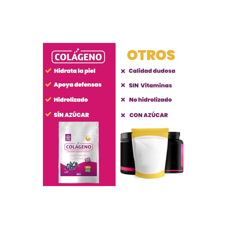 Colágeno Hidrolizado Sin Azúcar + Isomaltulosa + Vitamina C