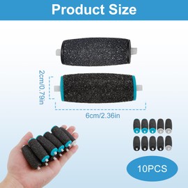 10 Ersatzrollen für Hornhautentferner, 3 Härtegrade für effektive Fußpflege, kompatibel mit Scholl Velvet Smooth, ideal für weiche und harte Haut