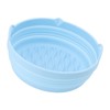 Silicone Air Cooker Pot Round Folded Blue Fryer Liner Tray