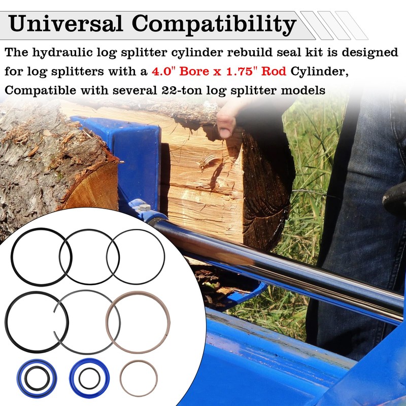 Hydraulic Log Splitter Cylinder Rebuild Seal Kit, Splitter Accessories Replacement,