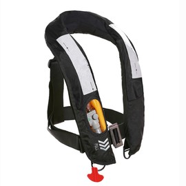 Automatic Inflatable Life Jacket,Preserver PFD for Adults,Life Vest for Adult,Supports Weight up to 330 pounds (717-Black)