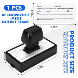 Marspark 1 Pcs Notary Acknowledgement Stamp Self Inking Notary Stamp Public Seal Supplies for Sworn and Subscribed, 1.38 x 3.35 inches