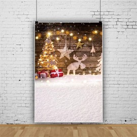 Qinunipoto Photography Cloth Background Paper Photo Background Cloth Photography Background Cloth Christmas Cloth Photography Backdrop Winter Snow Decorative Lights Backsheet Photo Props Christmas