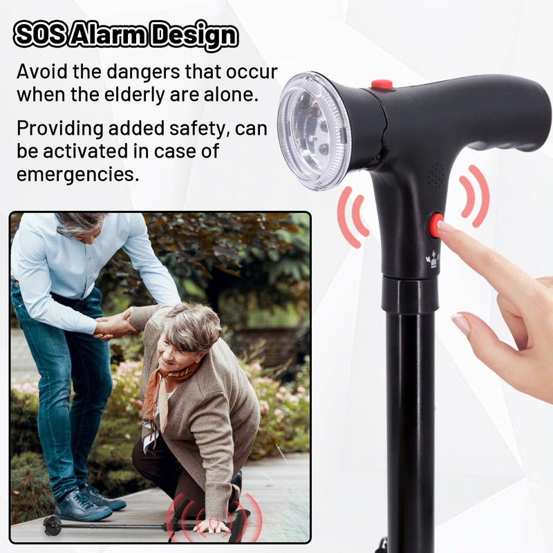 Adjustable Folding Walking Sticks for Men Women Senior Elderly with