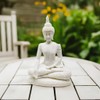 Sterlling Effectz Ornaments JRose Collections Thai Buddha Sitting White Colour