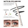 Dark Brown Matte Eyeliner Gel Pencil, Waterproof Smudge-Proof Retractable Eyeliner,