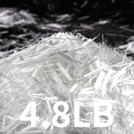 NEZUIBAN 4.8LB Fiberglass for Concrete Cement Mortar Mix, Concrete Fiber Reinforcement for Anti-Seepage and Anti-Cracking, Glass Fibers Concrete for Building Walls Garden Floor (3/4", 19 mm)