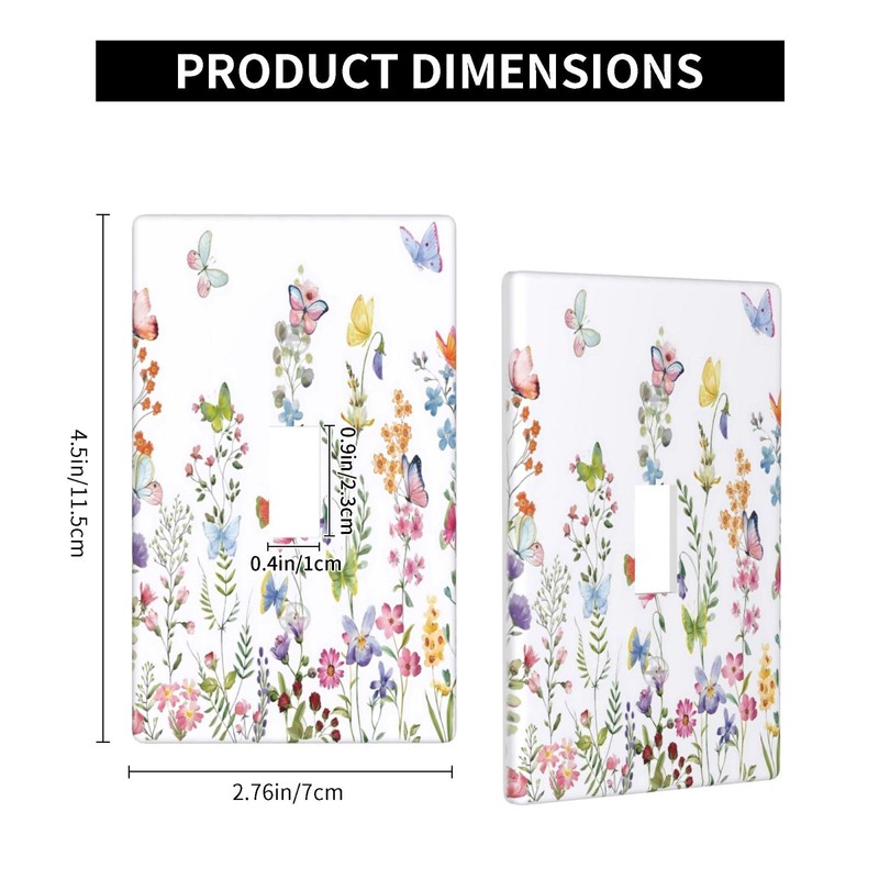 ybclf Wild Floral Butterfly 1 Gang Single Toggle Electrical Outlet