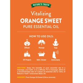 Nature's Truth Orange Sweet Essential Oil | 15 mL | for Diffuser and Aromatherapy | Pure Plant Based, Non-GMO & Gluten Free