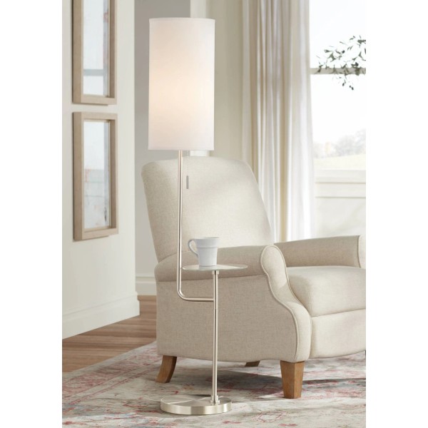 Possini Euro Design Piccolo Modern Floor Lamp with Tray Table