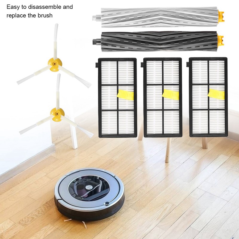 Electric Cleaner Filters Brushes Tools Replacement Kit for Roomba 800/870/880/960/980