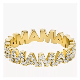 FOSSIL Hazel Gold-Tone Brass Band Ring size 8