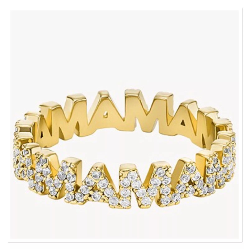 FOSSIL Hazel Gold-Tone Brass Band Ring size 8