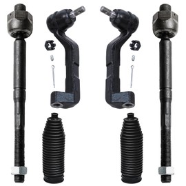 Detroit Axle - AWD Front Tie Rods Boots Kit for 2005-2010 Chrysler 300 2007-2010 Dodge Charger 2005-2008 Magnum, 4 Outer Inner Tie Rods 2 Tie Rod Boots Replacement