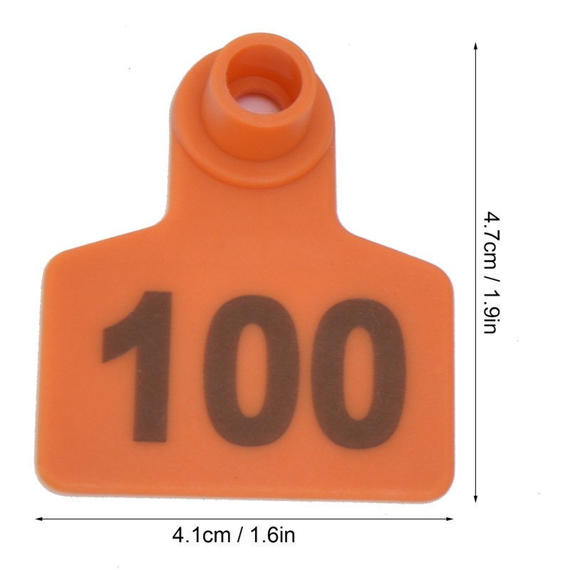 100Pcs TPU Pig Cow Ear Tag with Number 001‑100 Ear