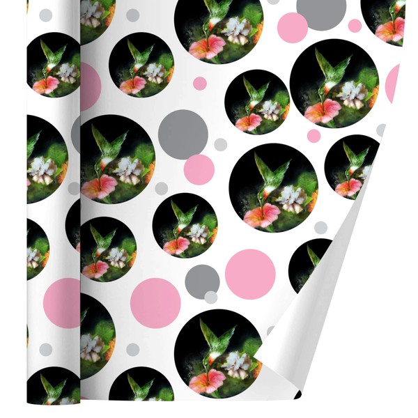 GRAPHICS & MORE Ruby's Hummingbird Flower Garden Gift Wrap Wrapping Paper Roll