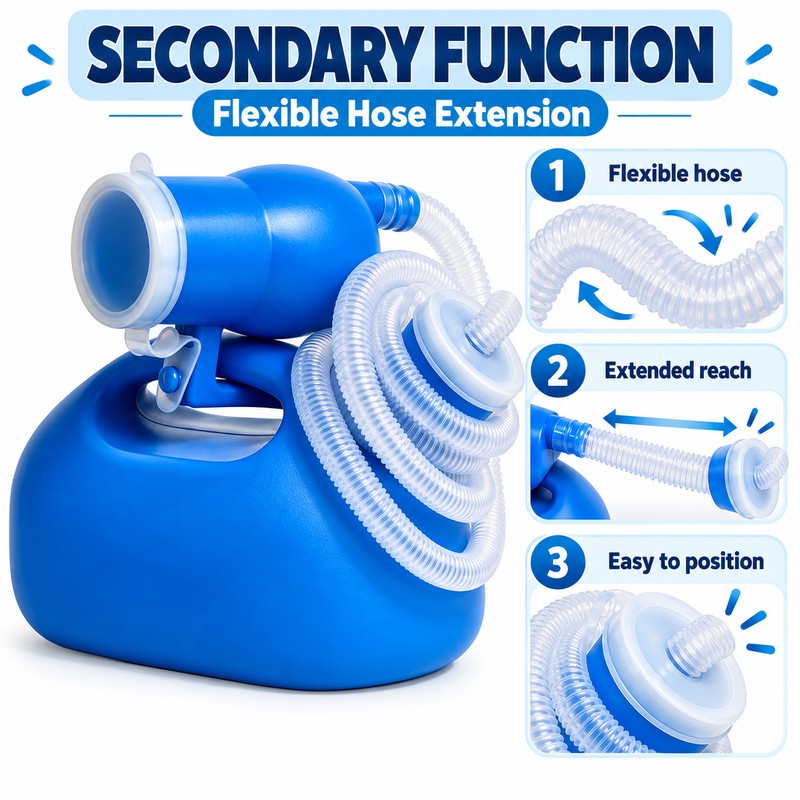 2000ml Portable Urinal Bottle with Lid, Large Capacity Travel Pee