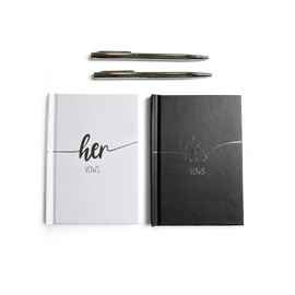 Wedding Vow Books, Black and White Wedding Day Vow Books with Silver Foil and Two Pens Included. Our Vow Books are 5.5. x 3.9 inches with 40 Pages, Vow Booklet, Vows Books Wedding