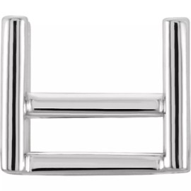 JewelryMaven 6mm Square Princess Cut Pre Notched 14k White Gold Basket 4 Prong Setting Mount