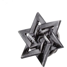 WOWTAC Men's Pin Badge Brooch Simple Hexagram Badge Lapel Pin Tuck Pin Butterfly Clutch, Alloy Steel