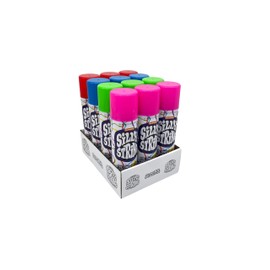 The Original Silly String! Silly String Party Pack, 12 pack, Assorted Colors, 3oz Large Can The Only REAL Party in a Can! Be Silly! Shoots over 15ft!