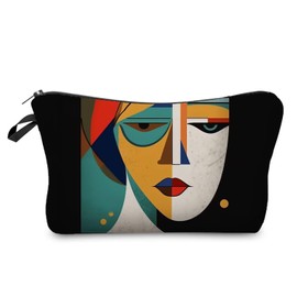 Livel lhood Abstract Face Makeup Bag Cute Small Organizer Zipper Pouch Abstract Face Cosmetic Bag Birthday Present for Women Friends -1, hzj0714