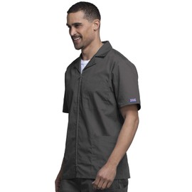 Cherokee Workwear Scrubs Men's Zip Front Jacket, Pewter, Medium