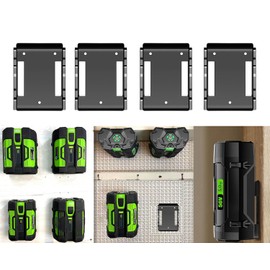 POBNRA 4 Pack Battery Holder Wall Mount Compatible with EGO 56V Accessories Tool Storage Rack Hanger Under Shelf fits All