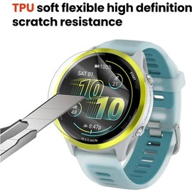 Yiranzix TPU Gel Screen Protector for Garmin Forerunner 970 Flexible Hydrogel Film Transparent Protector Ultra Thin Touch Sensitive Automatic Repair Pack of 6