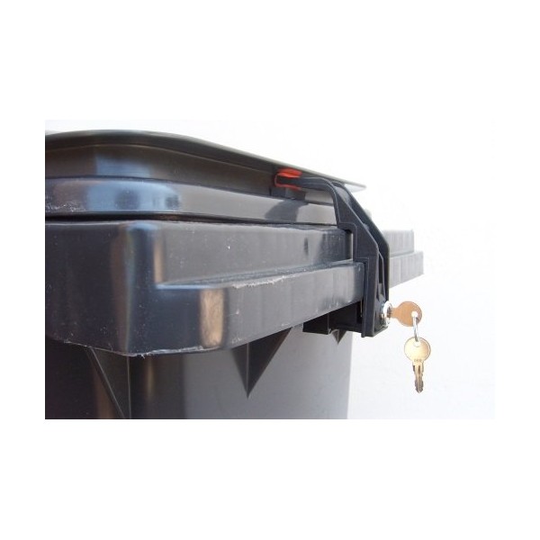 CTS , Plastic Wheelie Bin Lock 60 – 360 Litres for Handle Strip Lid, GS