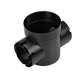 NDS 201 Round Spee-D Catch Basin Drain, 2 Outlets, Connects to 3-Inch and 4-Inch Drain Pipes, Manages Light Water Flows, 6-Inch, Plastic, Black