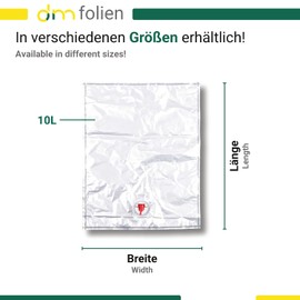 dm-folien gmbh Bag in Box Bag – Choice of 3 L, 5 L and 10 L – Bagin Box for Wine, Juice and Cider – Juice Bags (10, 10 Litres)