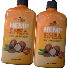 Malibu 2 PACK - Malibu Hemp SHEA Butter Skin Firming Body Moisturizer Lotion, 18 Oz.