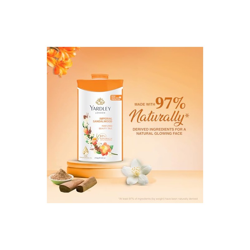 Yardley Talco perfumado de sándalo, 250 g