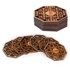 6PCS Bamboo Coaster Teacup Mat AntiScald Heat Insulation Pad Tea