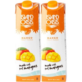 Island Oasis Mango Fruit Puree, 33.8 fl oz (1 Liter) Pack of 2